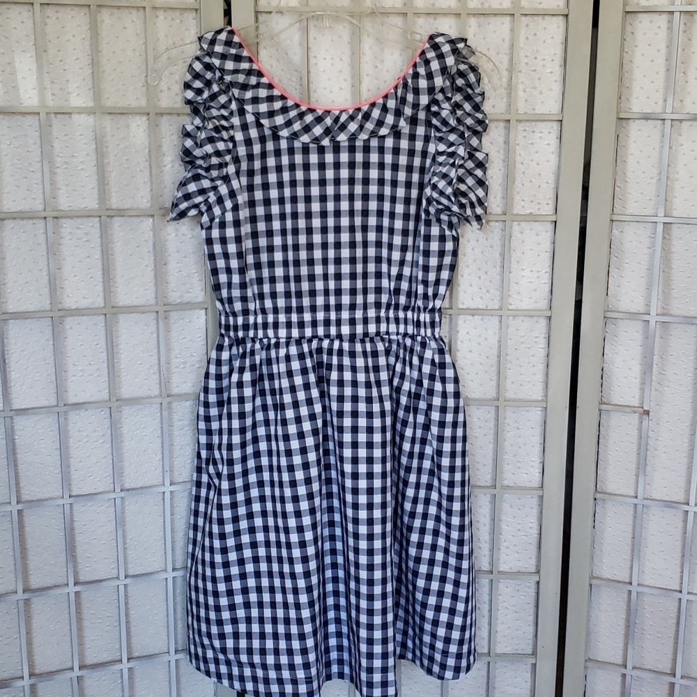 Crew cuts black and white plaid girls dress 12